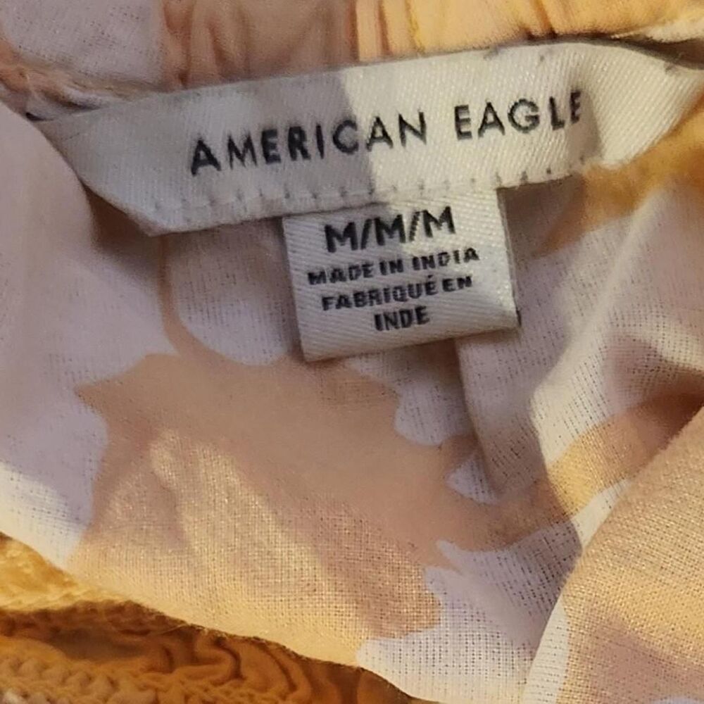 American Eagle Floral Smocked Crop Top coastal cottagecore summer feminine MED - Picture 6 of 7